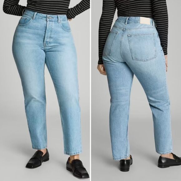 EVERLANE Vintage Sunbleached Blue The Curvy '90s Cheeky Jeans-26/2 NWT! - Picture 1 of 12